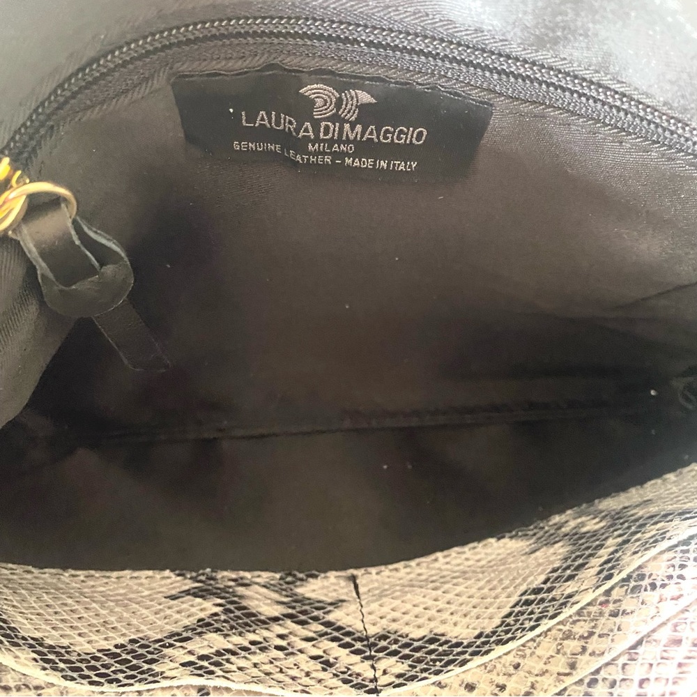 Laura Dimaggio Gray python pattern leather clutch/ wristlet - Picture 9 of 11